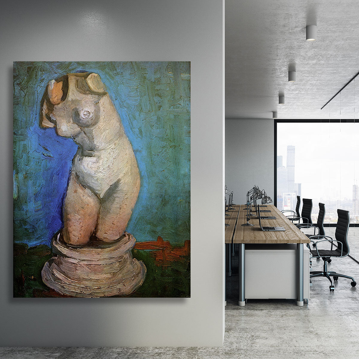 Plaster Statuette of a Female Torso 2 by Van Gogh Canvas Print or Poster - Canvas Art Rocks - 3