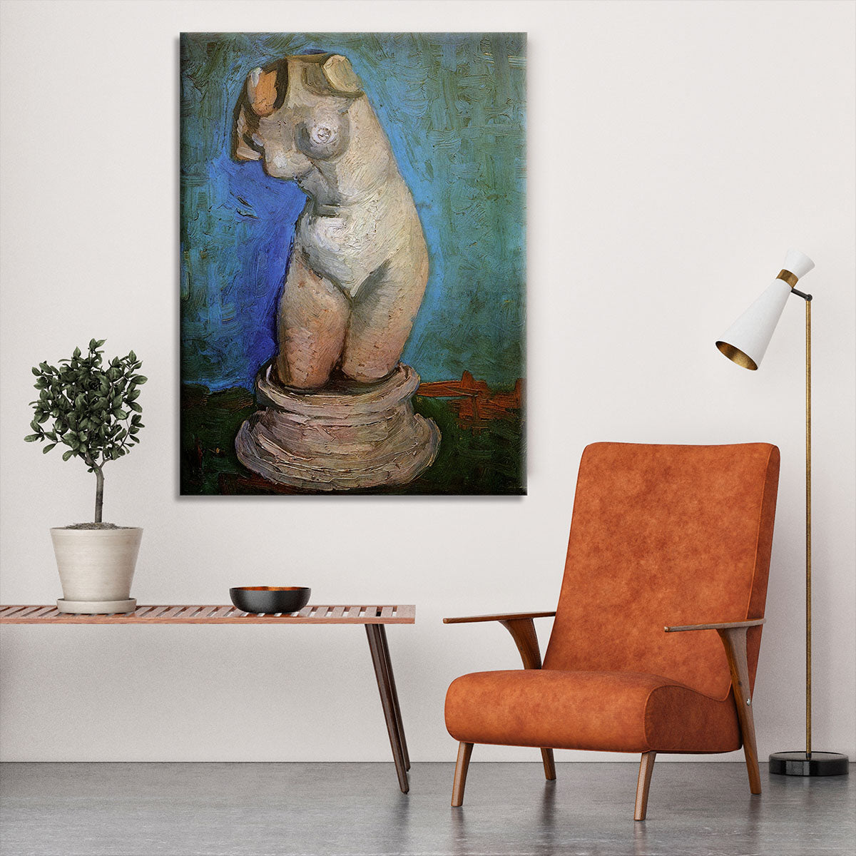 Plaster Statuette of a Female Torso 2 by Van Gogh Canvas Print or Poster - Canvas Art Rocks - 6