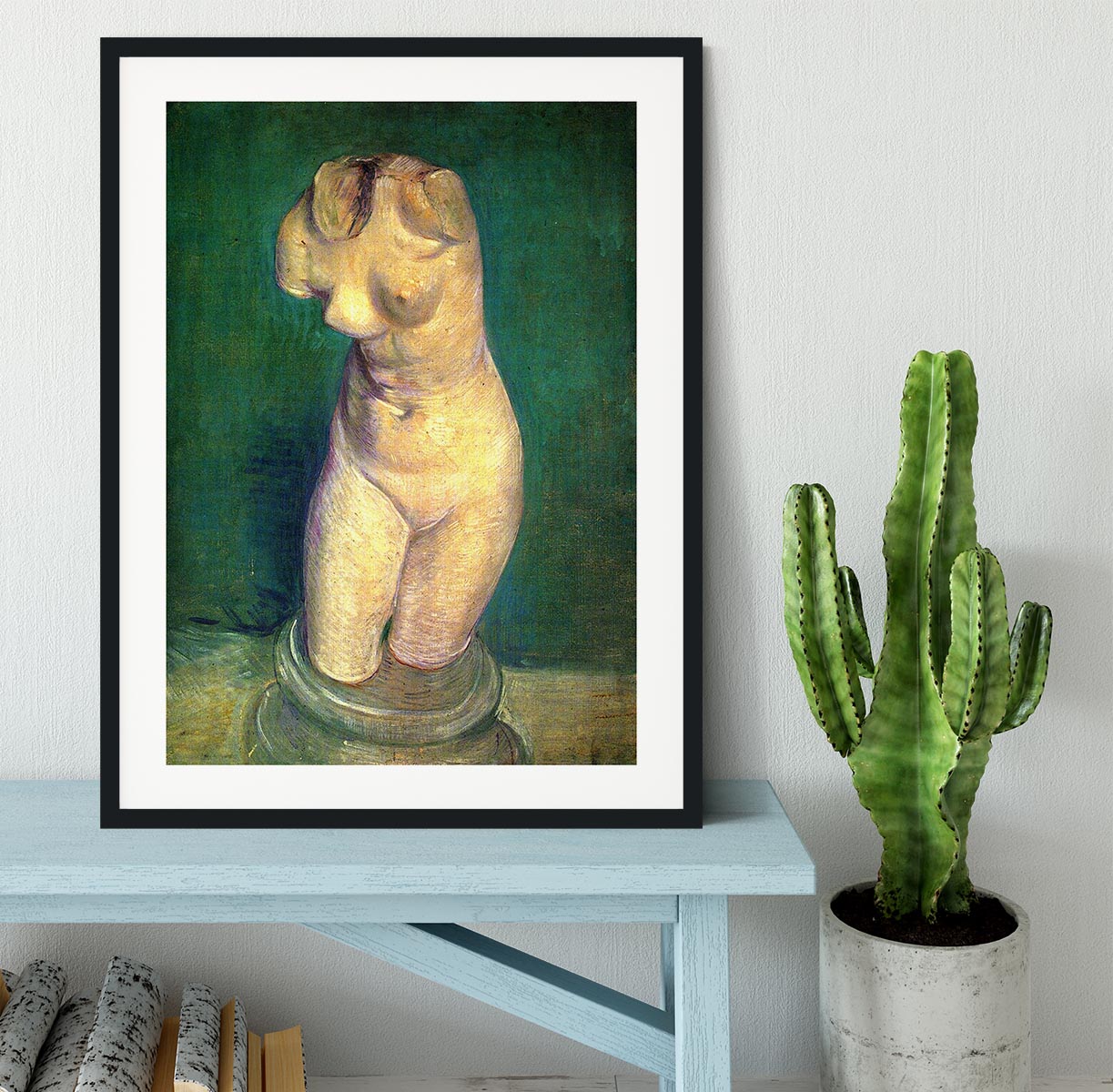 Plaster Statuette of a Female Torso by Van Gogh Framed Print - Canvas Art Rocks - 1