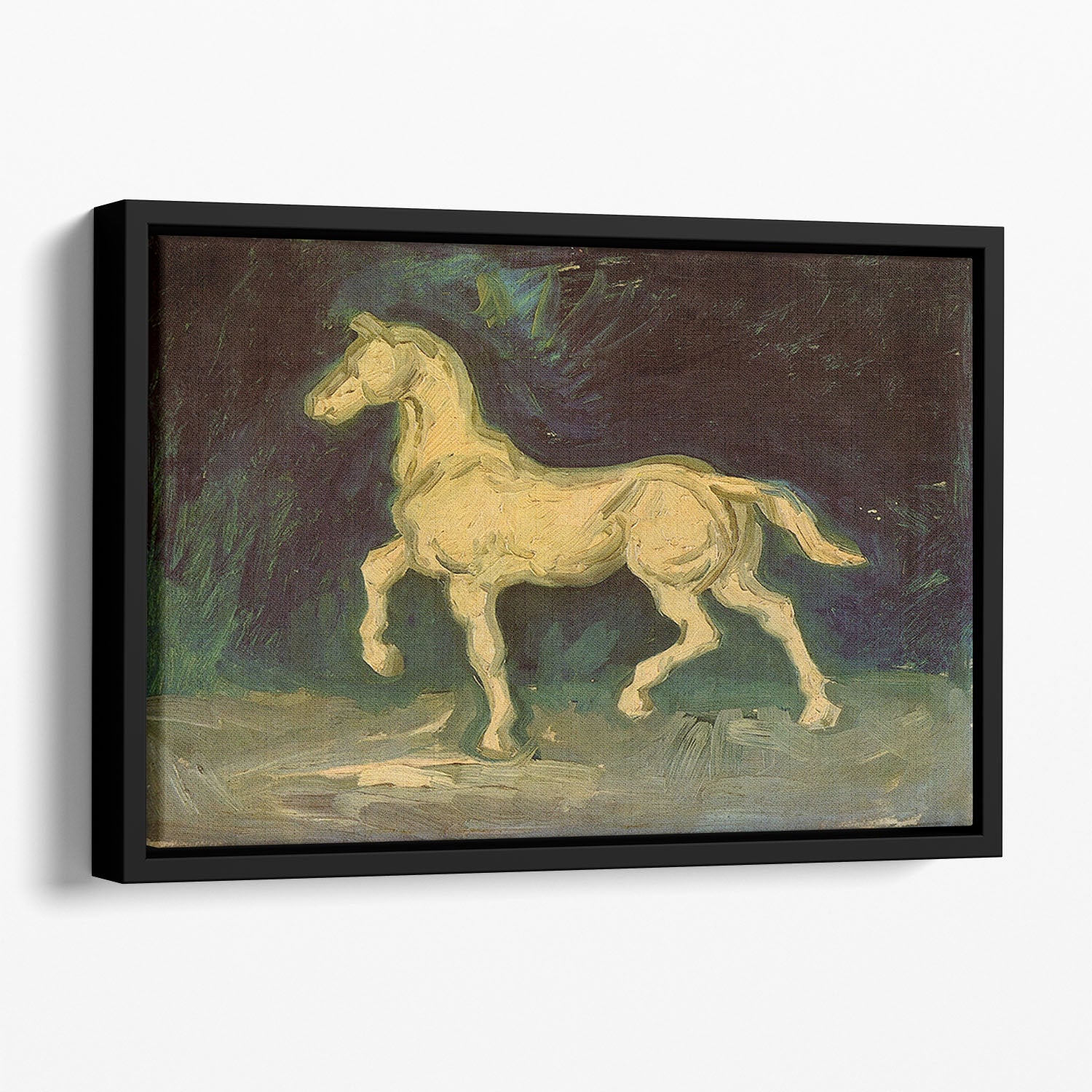 Plaster Statuette of a Horse by Van Gogh Floating Framed Canvas