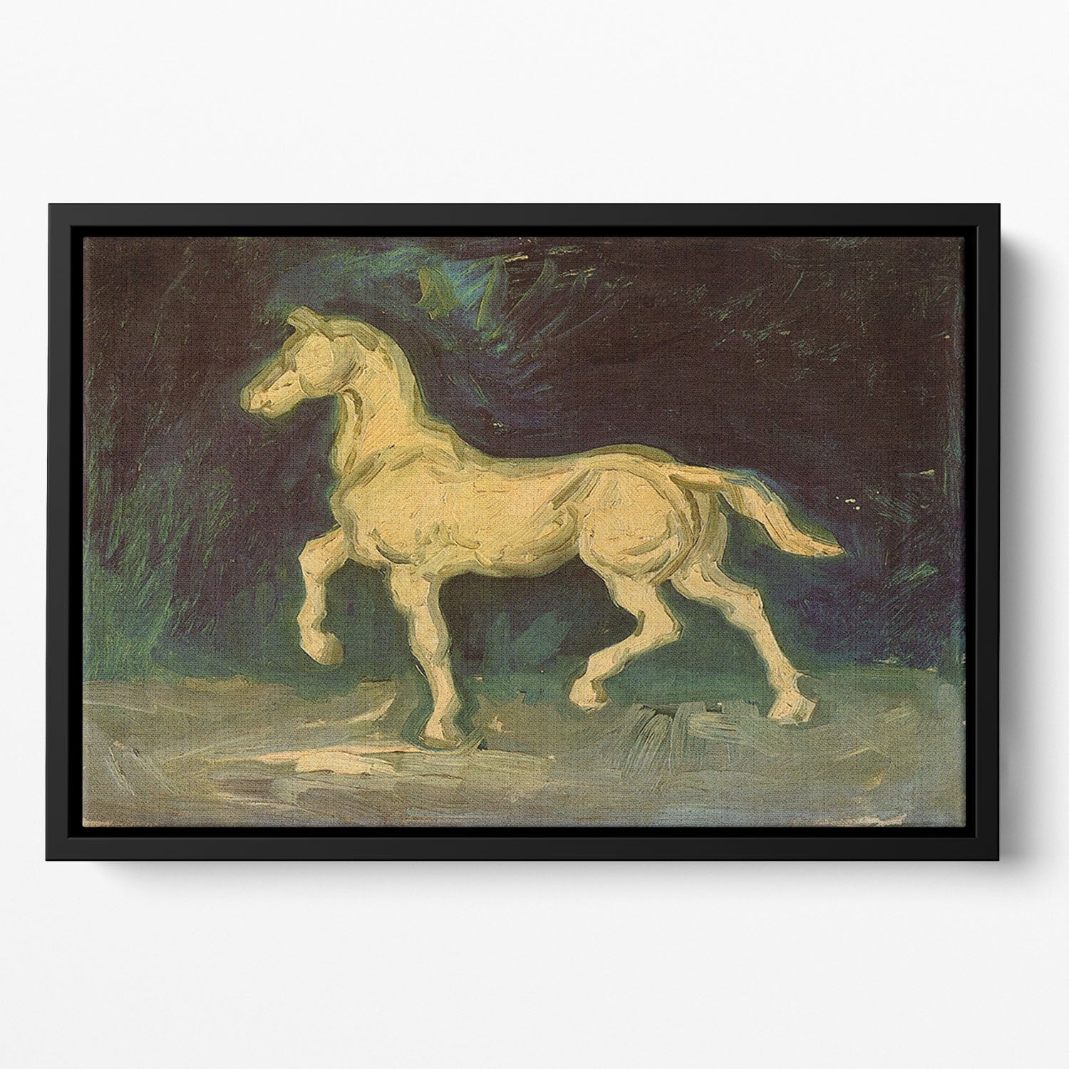 Plaster Statuette of a Horse by Van Gogh Floating Framed Canvas