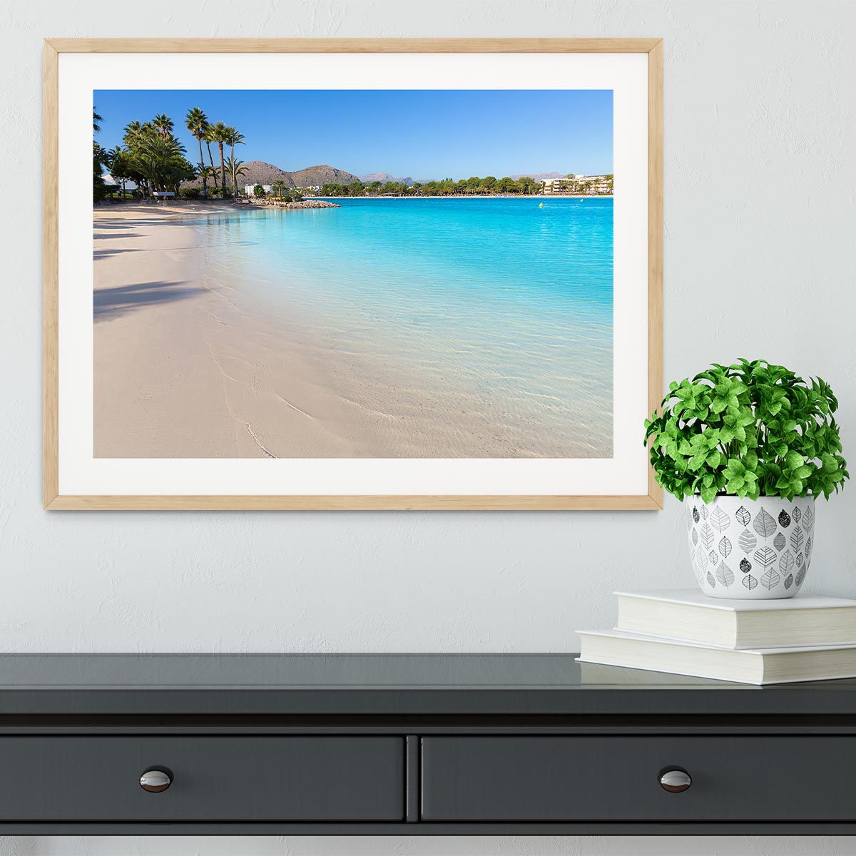 Platja de Alcudia beach Framed Print - Canvas Art Rocks - 3