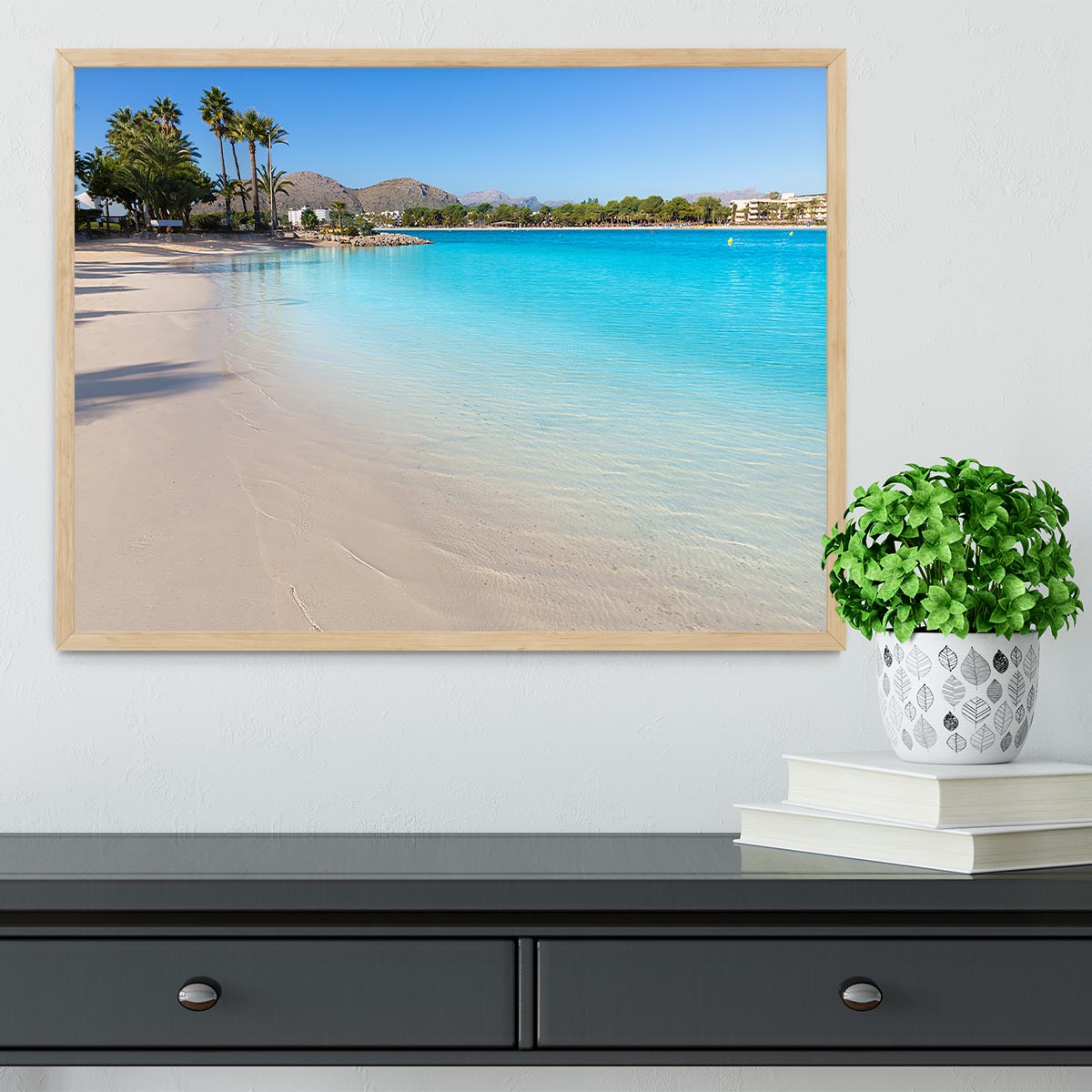 Platja de Alcudia beach Framed Print - Canvas Art Rocks - 4