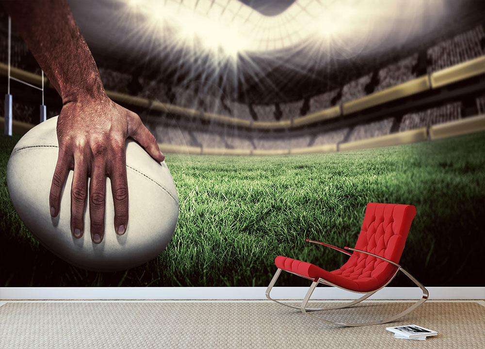 Player holding ball Wall Mural Wallpaper - Canvas Art Rocks - 2