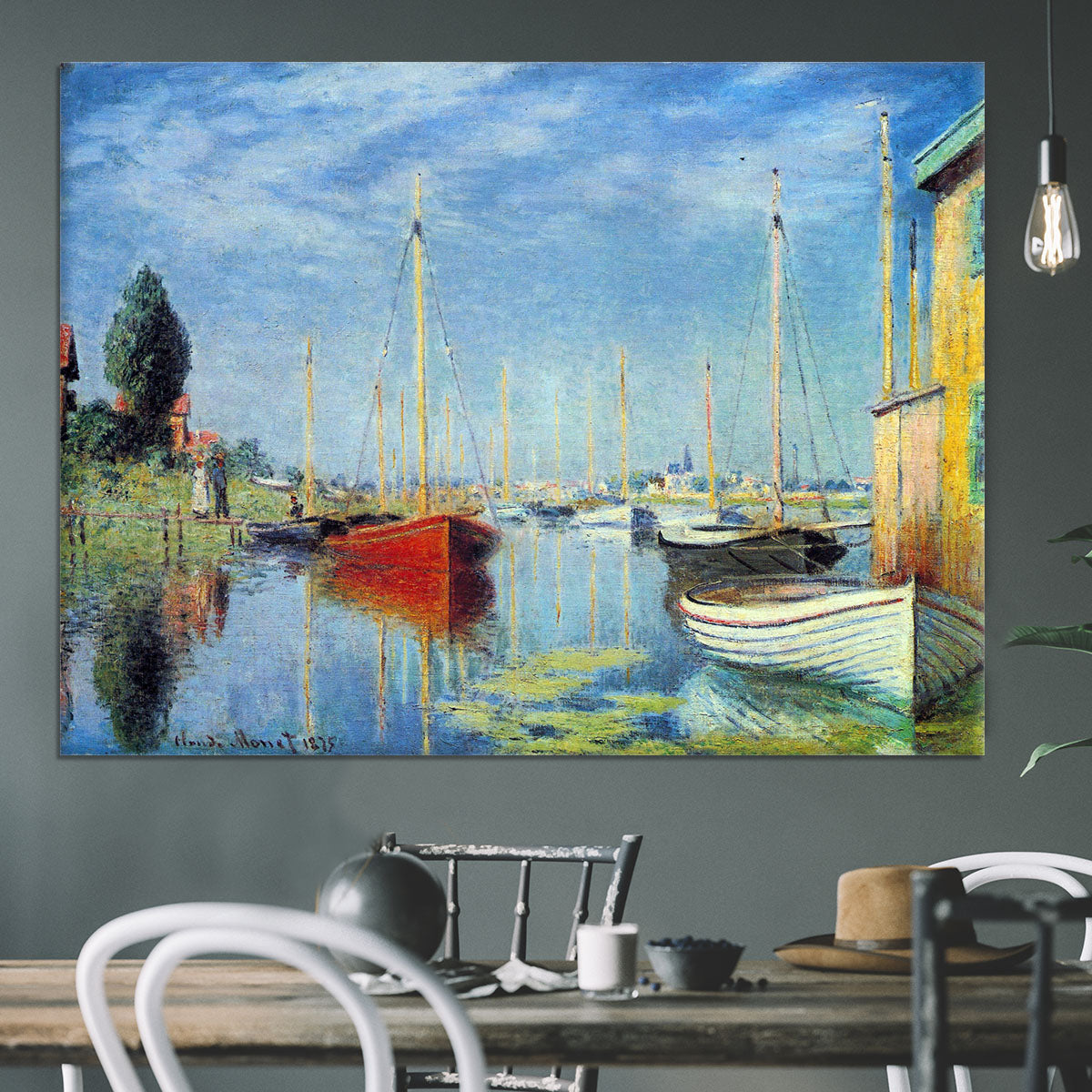 Pleasure Boats at Argenteuil by Monet Canvas Print or Poster - Canvas Art Rocks - 3