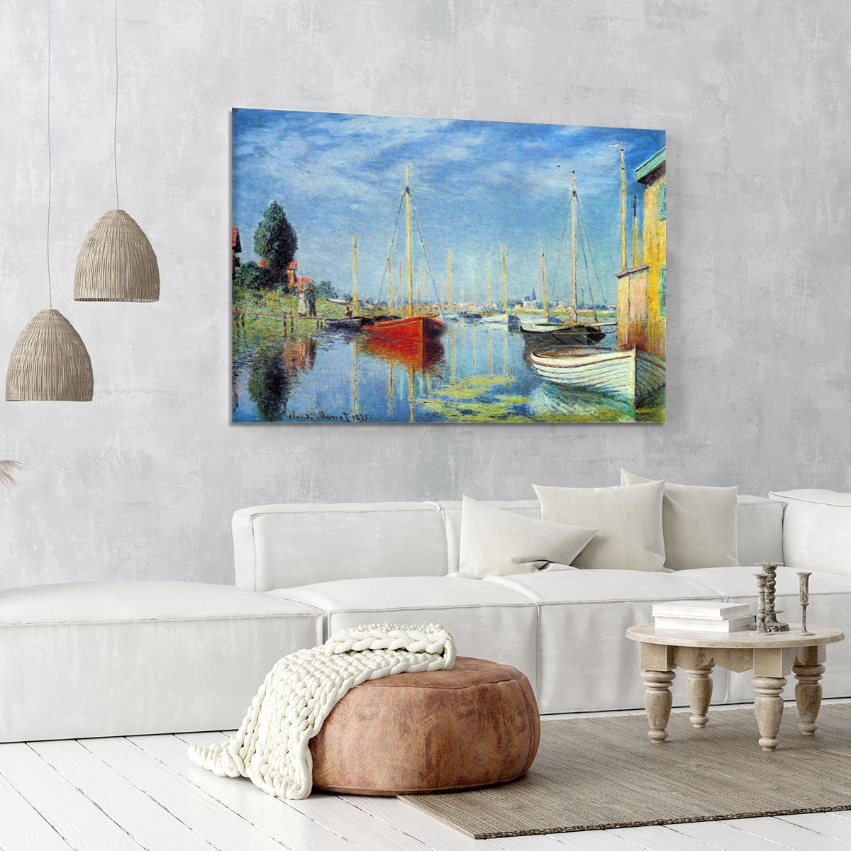 Pleasure Boats at Argenteuil by Monet Canvas Print or Poster - Canvas Art Rocks - 6