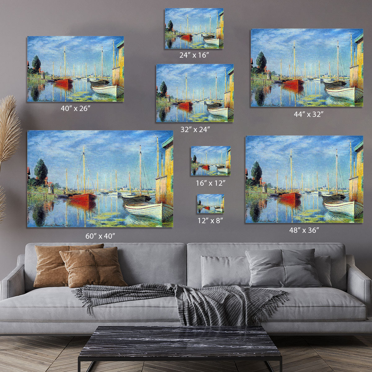Pleasure Boats at Argenteuil by Monet Canvas Print or Poster - Canvas Art Rocks - 7
