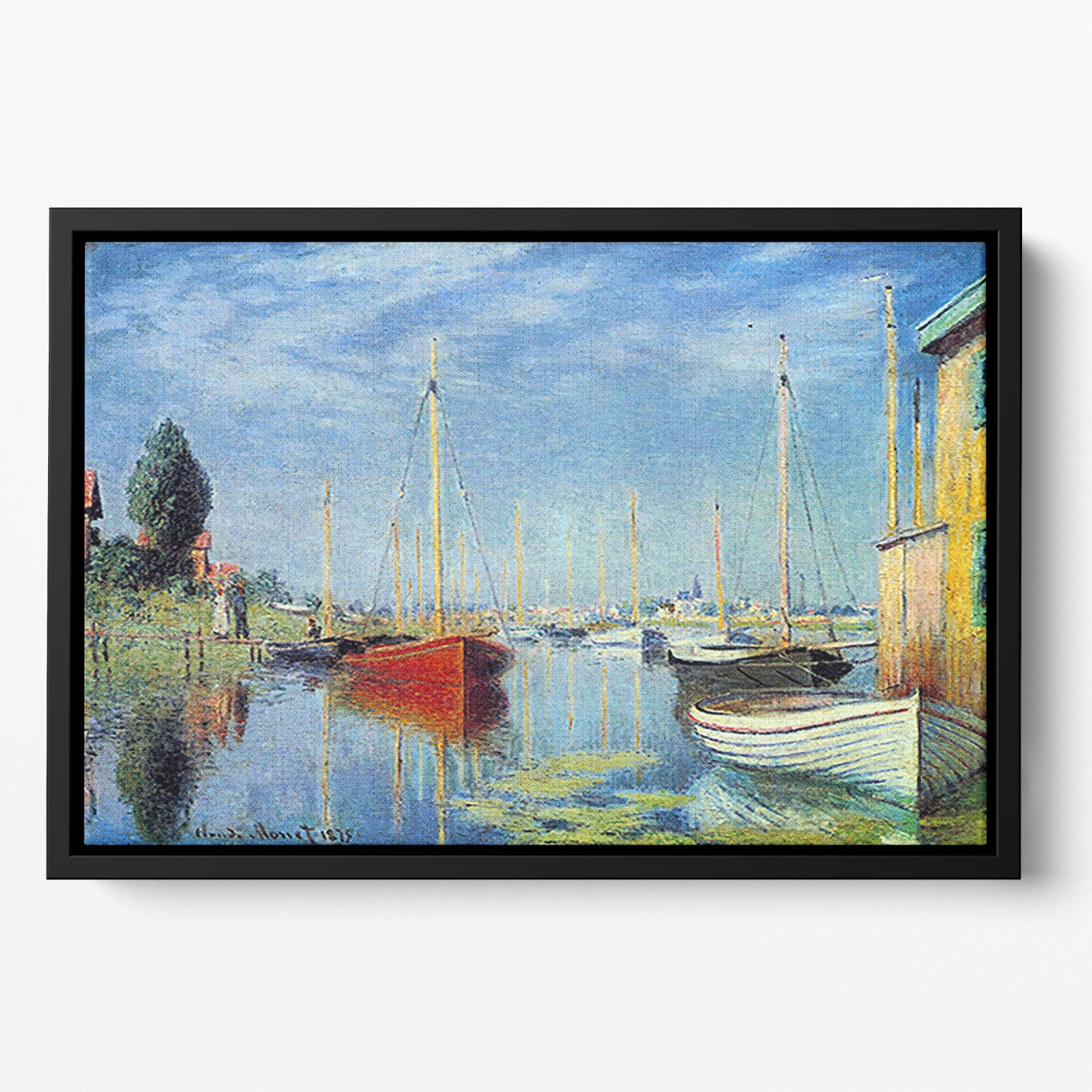 Pleasure Boats at Argenteuil by Monet Floating Framed Canvas