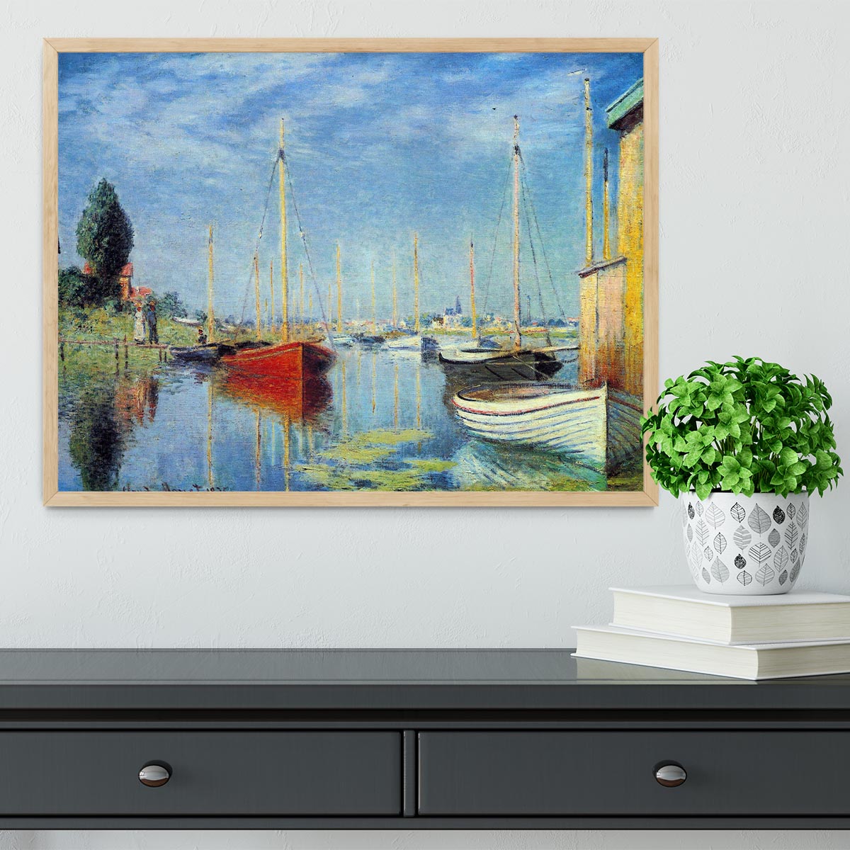 Pleasure Boats at Argenteuil by Monet Framed Print - Canvas Art Rocks - 4
