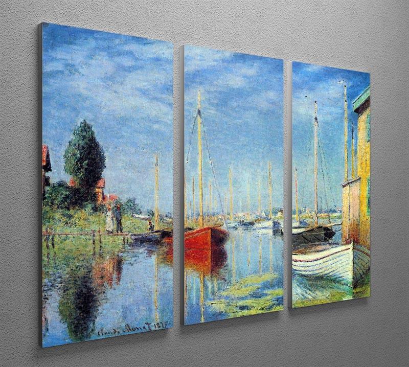 Pleasure Boats at Argenteuil by Monet Split Panel Canvas Print - Canvas Art Rocks - 4