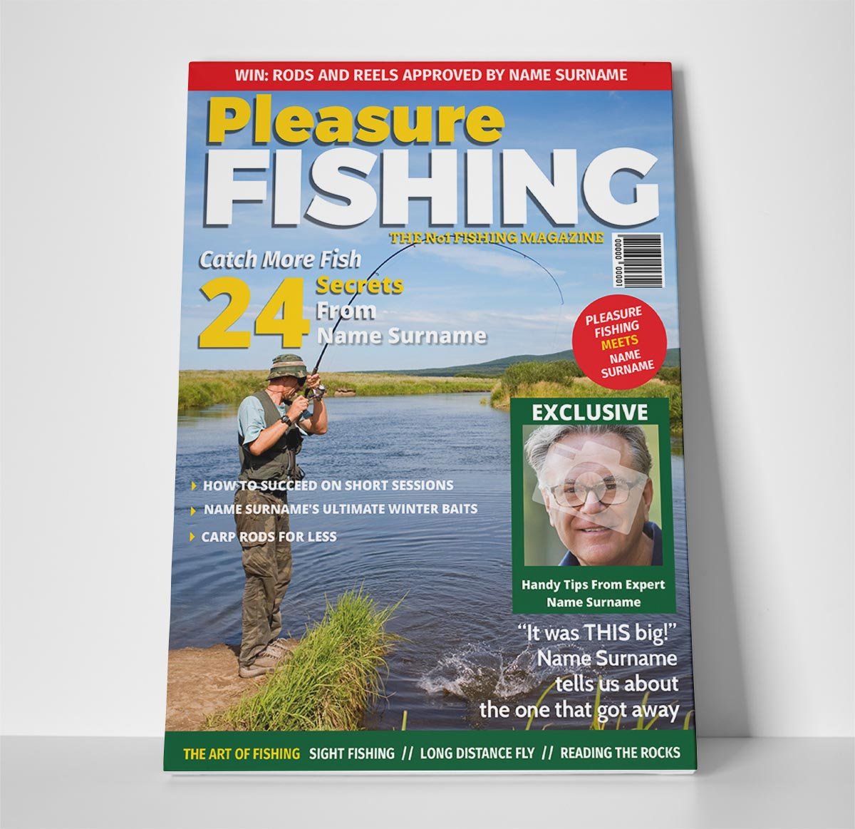 Pleasure Fishing Magazine Cover Spoof Canvas Print