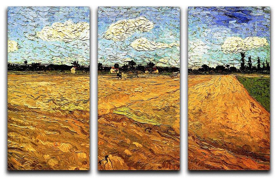 Ploughed Field by Van Gogh 3 Split Panel Canvas Print - Canvas Art Rocks - 4