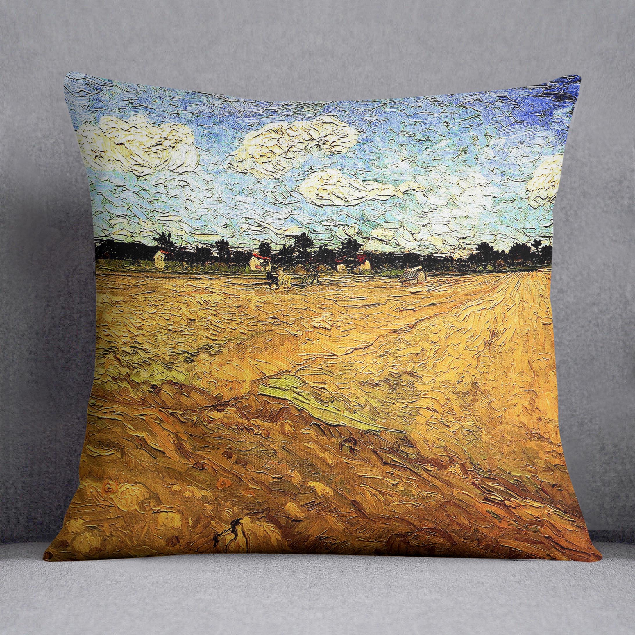Ploughed Field by Van Gogh Cushion