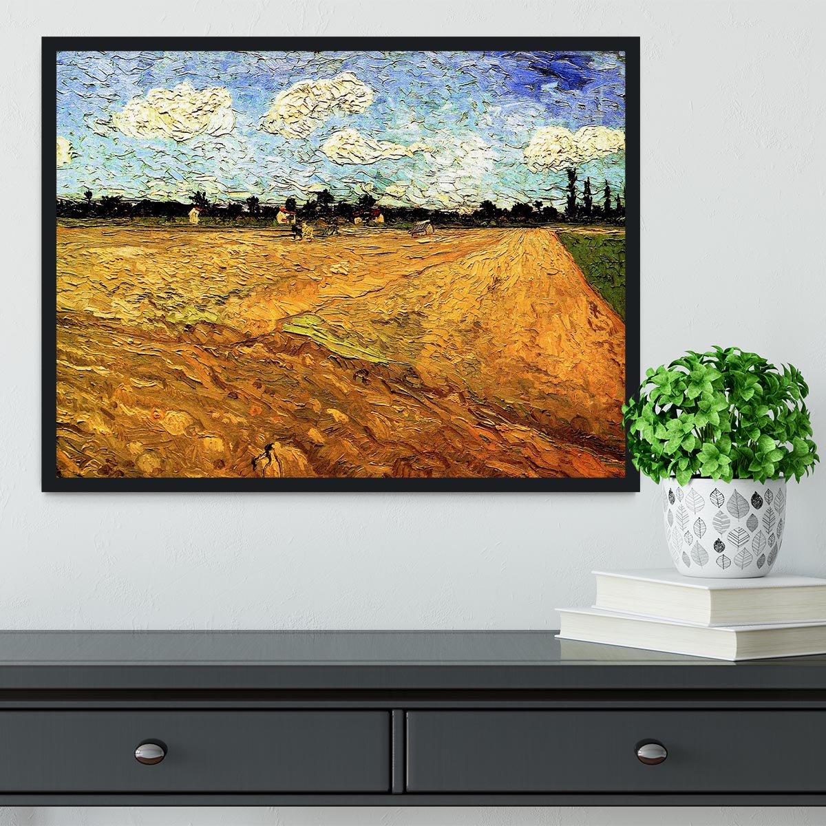 Ploughed Field by Van Gogh Framed Print - Canvas Art Rocks - 2