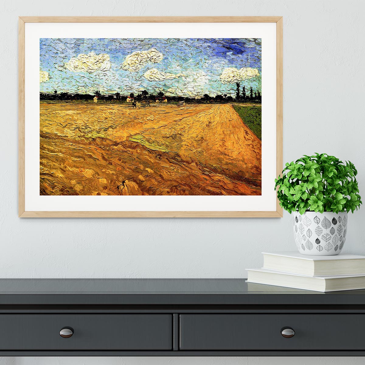 Ploughed Field by Van Gogh Framed Print - Canvas Art Rocks - 3