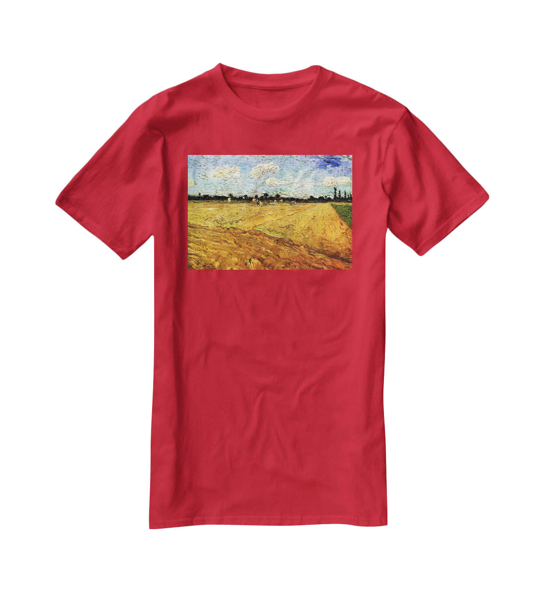 Ploughed Field by Van Gogh T-Shirt - Canvas Art Rocks - 4