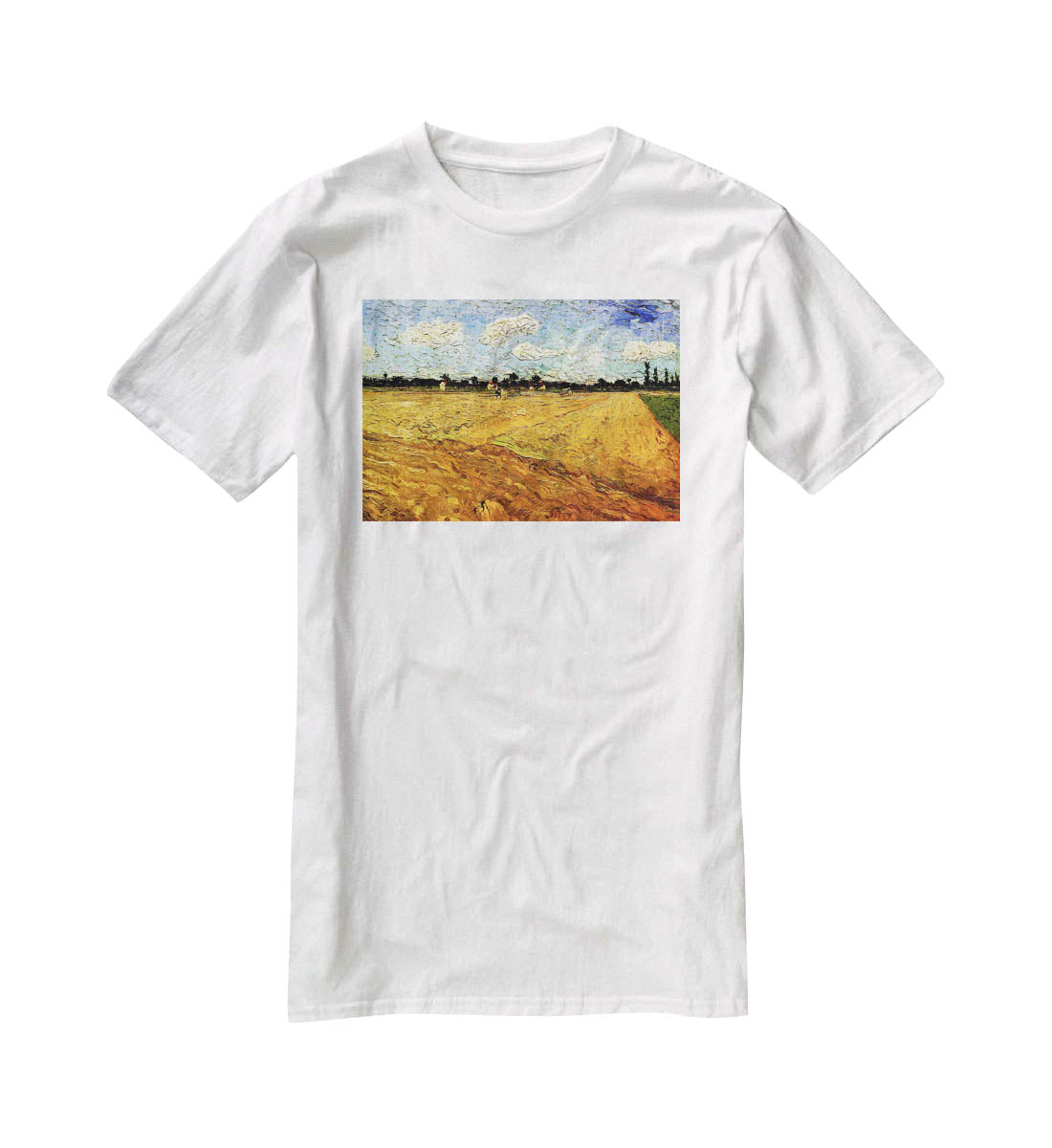 Ploughed Field by Van Gogh T-Shirt - Canvas Art Rocks - 5