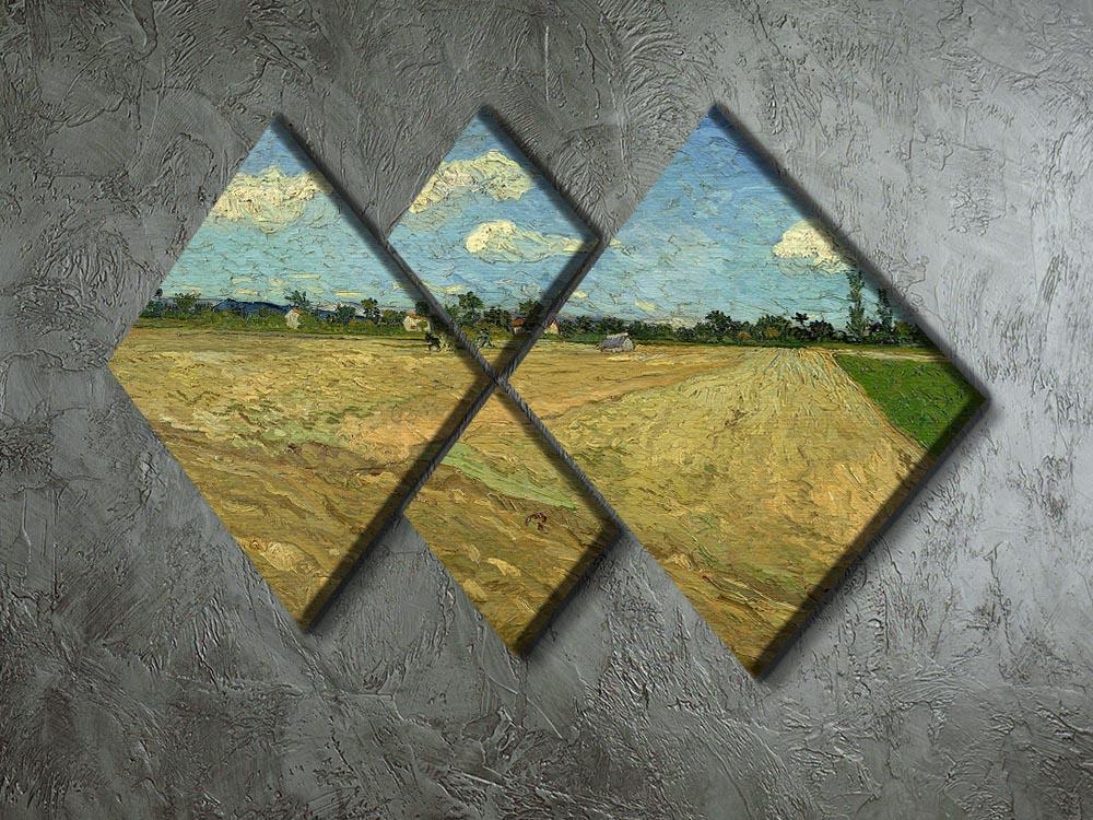 Ploughed fields by Van Gogh 4 Square Multi Panel Canvas - Canvas Art Rocks - 2