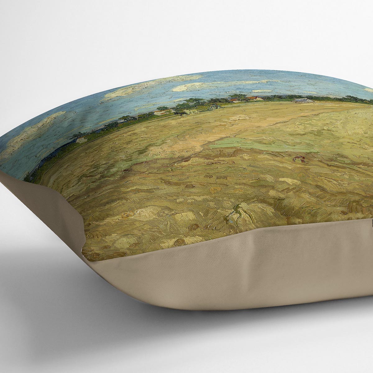 Ploughed fields by Van Gogh Cushion