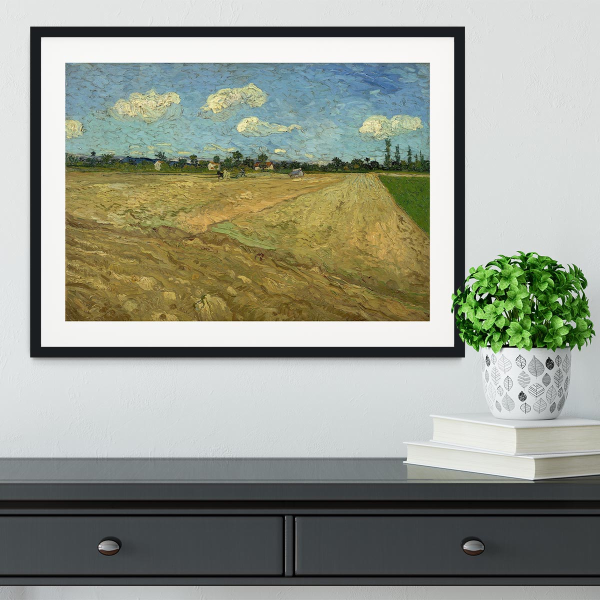 Ploughed fields by Van Gogh Framed Print - Canvas Art Rocks - 1