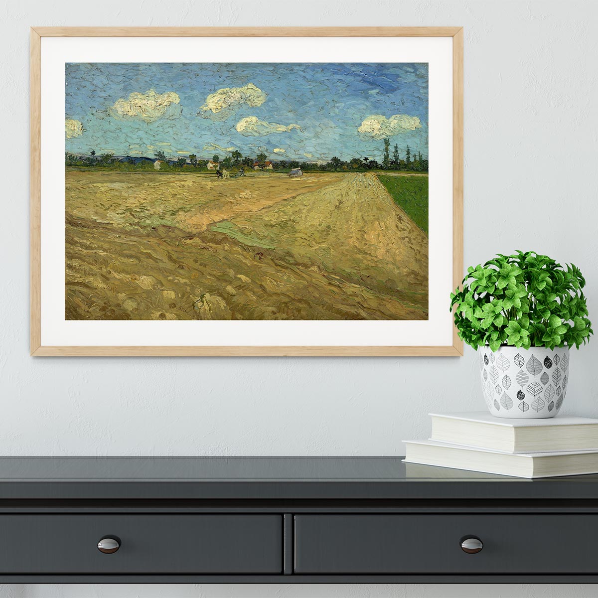 Ploughed fields by Van Gogh Framed Print - Canvas Art Rocks - 3