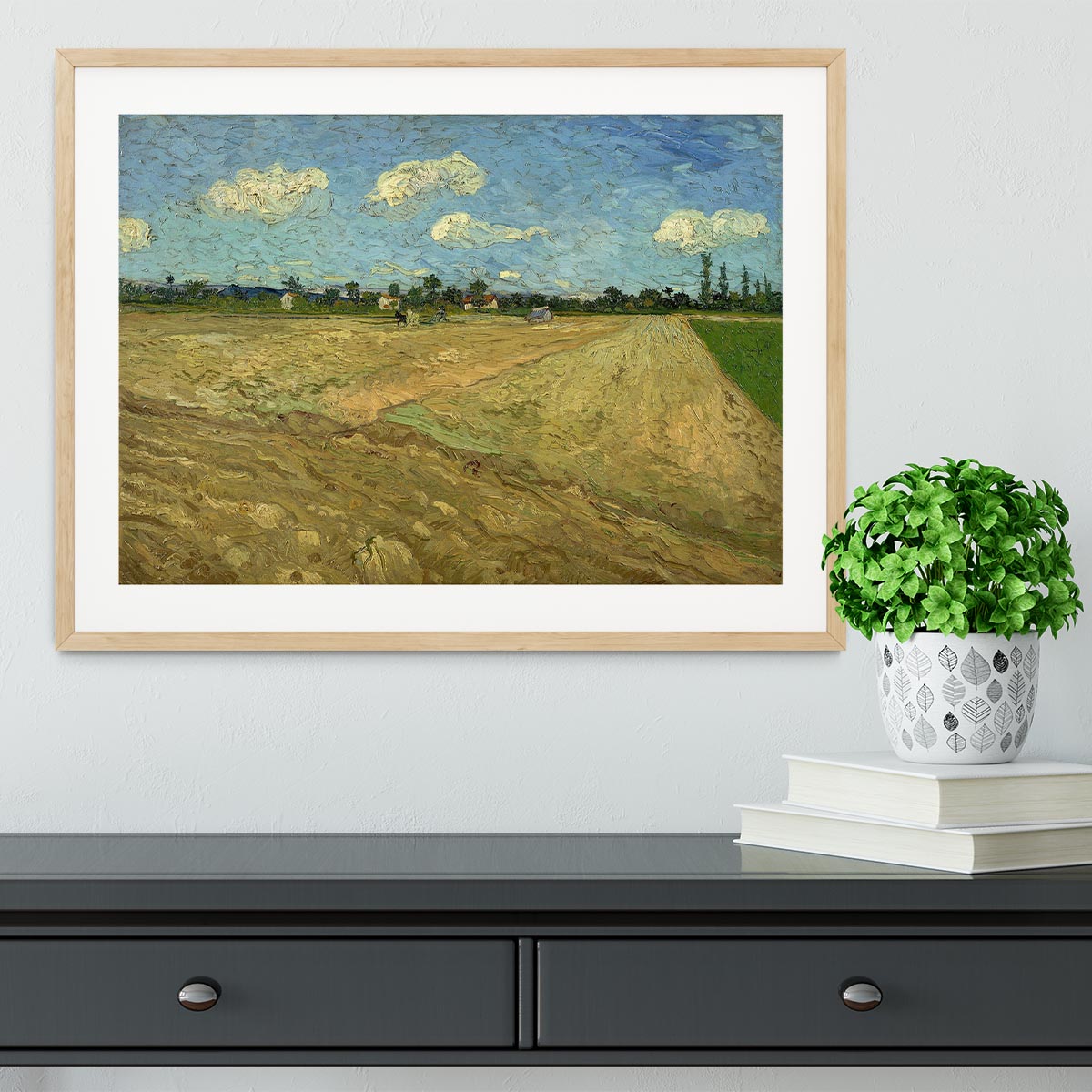 Ploughed fields by Van Gogh Framed Print - Canvas Art Rocks - 3
