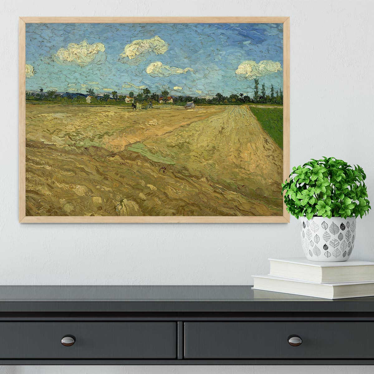 Ploughed fields by Van Gogh Framed Print - Canvas Art Rocks - 4