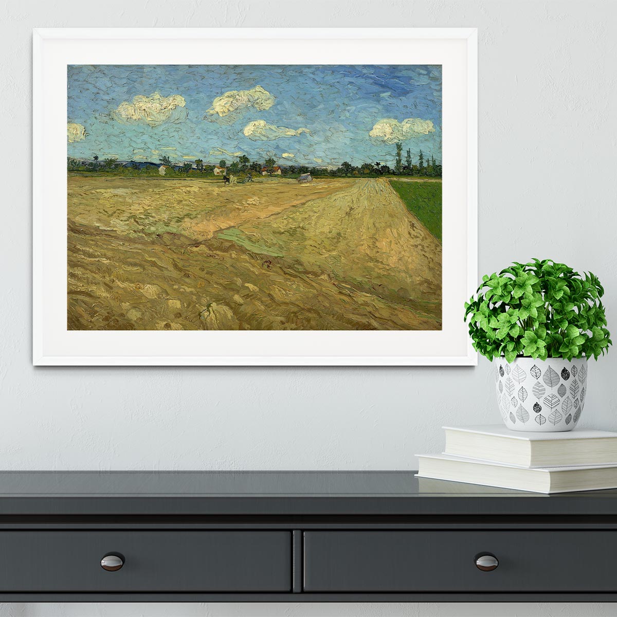 Ploughed fields by Van Gogh Framed Print - Canvas Art Rocks - 5