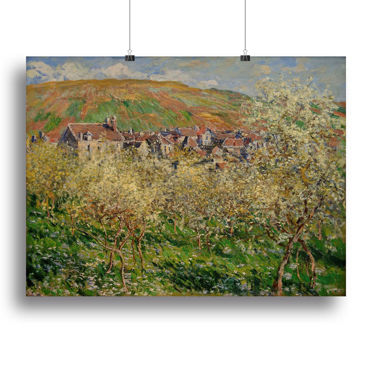 Plum trees in blossom by Monet Canvas Print or Poster - Canvas Art Rocks - 2