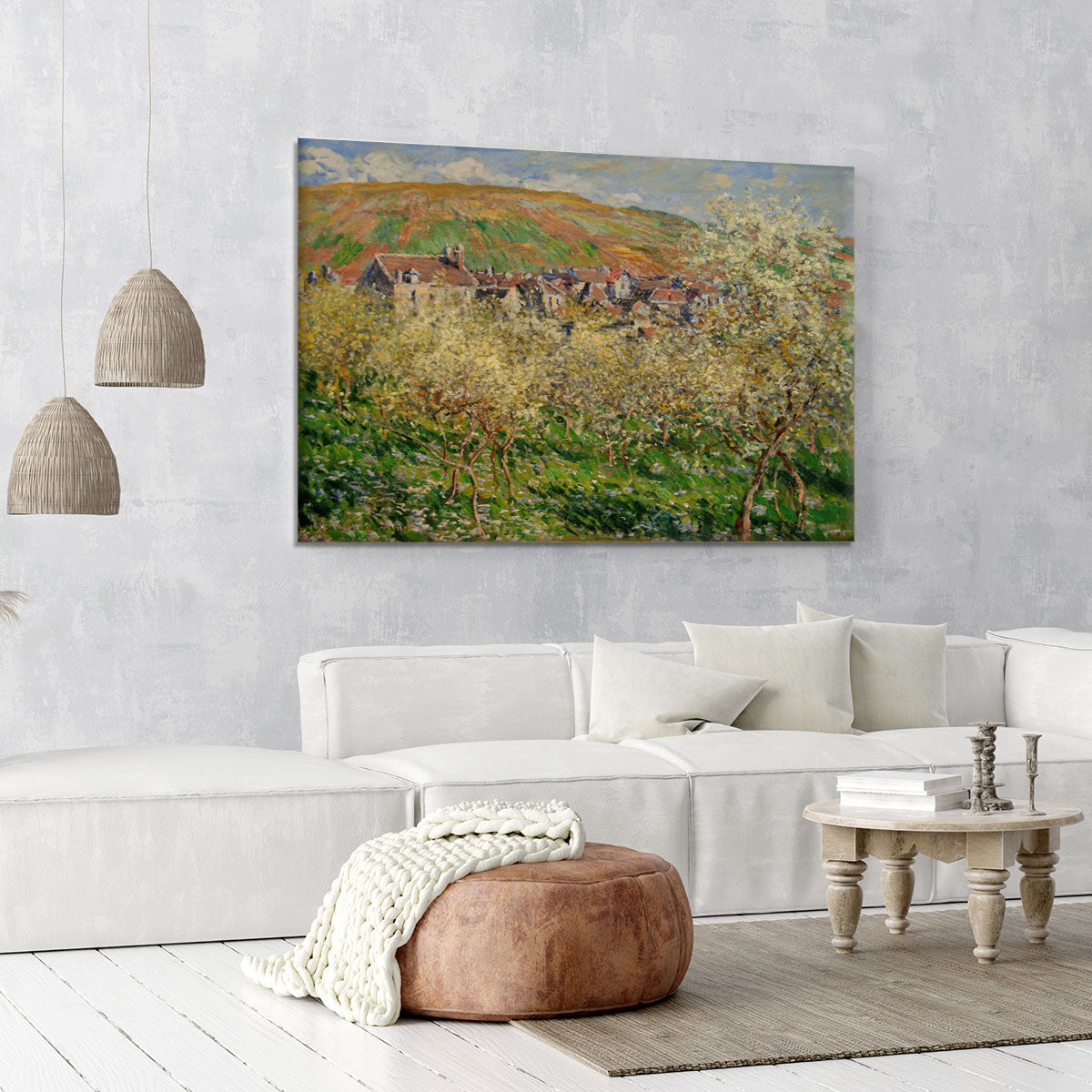 Plum trees in blossom by Monet Canvas Print or Poster - Canvas Art Rocks - 6