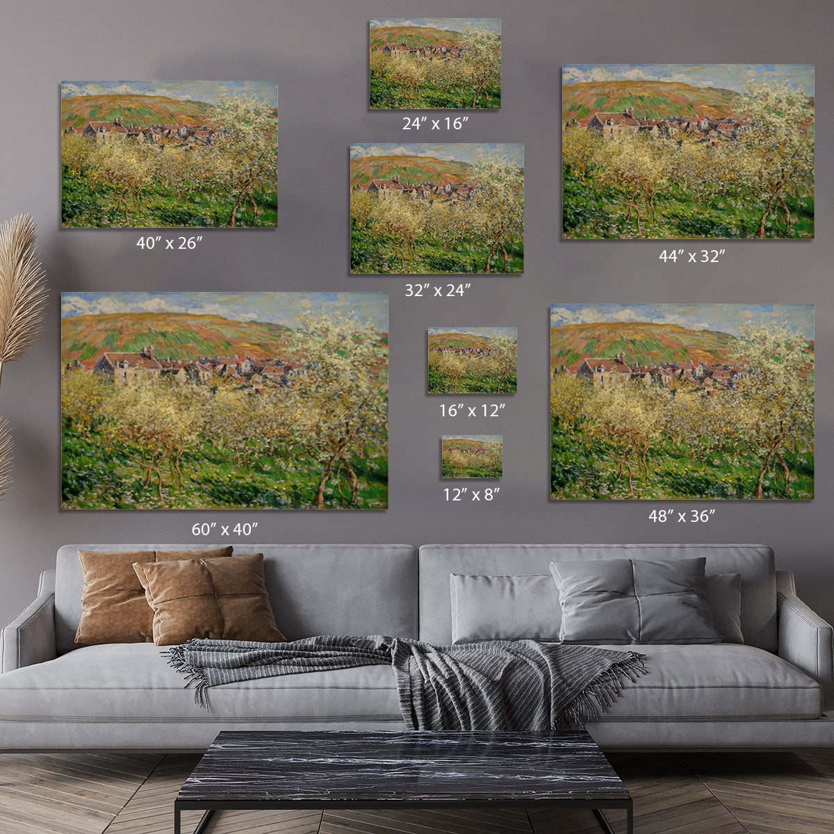 Plum trees in blossom by Monet Canvas Print or Poster - Canvas Art Rocks - 7