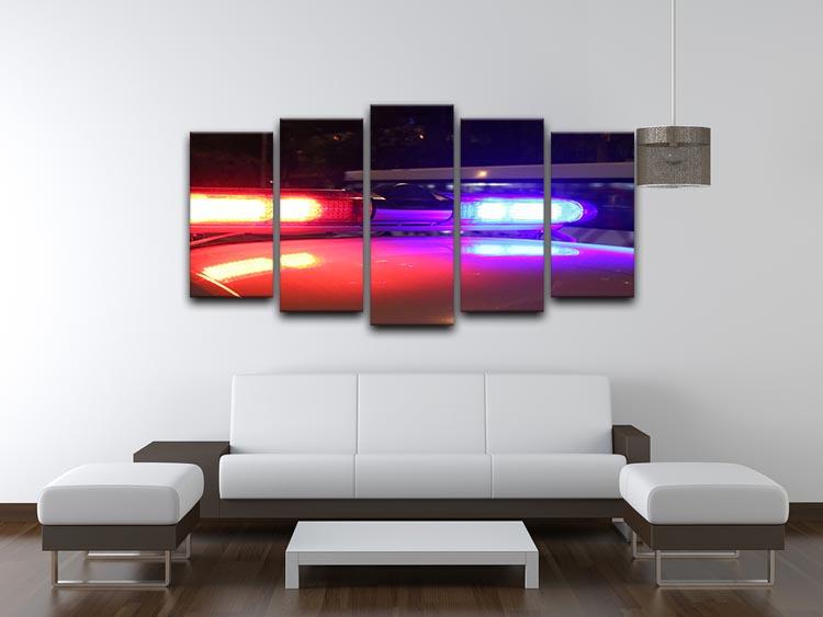 Police lights 5 Split Panel Canvas  - Canvas Art Rocks - 3