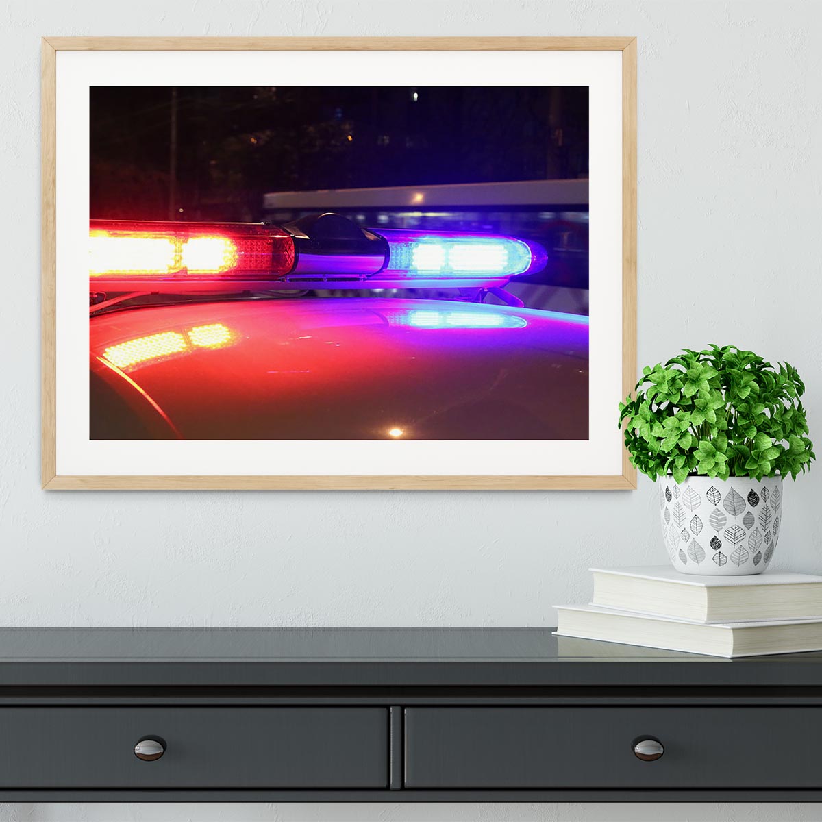 Police lights Framed Print - Canvas Art Rocks - 3