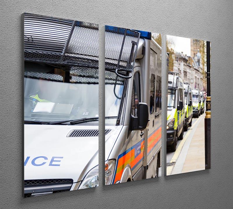 Police vans in a row 3 Split Panel Canvas Print - Canvas Art Rocks - 2