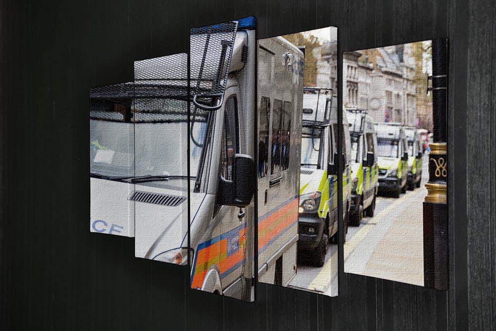 Police vans in a row 5 Split Panel Canvas  - Canvas Art Rocks - 2
