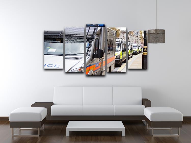 Police vans in a row 5 Split Panel Canvas  - Canvas Art Rocks - 3
