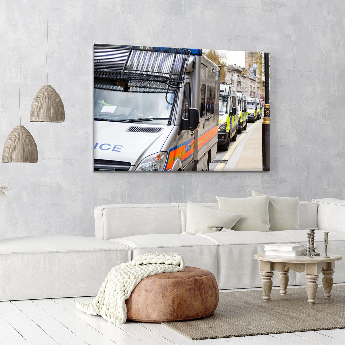 Police vans in a row Canvas Print or Poster - Canvas Art Rocks - 6