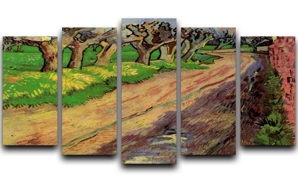 Pollard Willows by Van Gogh 5 Split Panel Canvas  - Canvas Art Rocks - 1