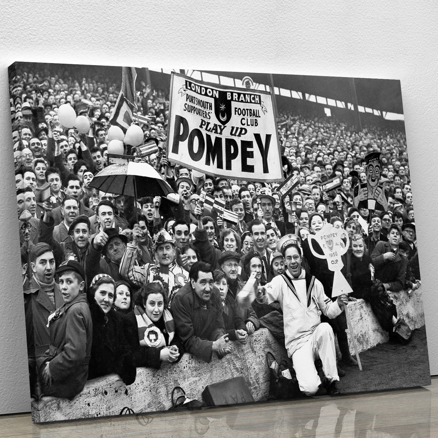 Pompey Supporters 1956 Canvas Print or Poster - Canvas Art Rocks - 1