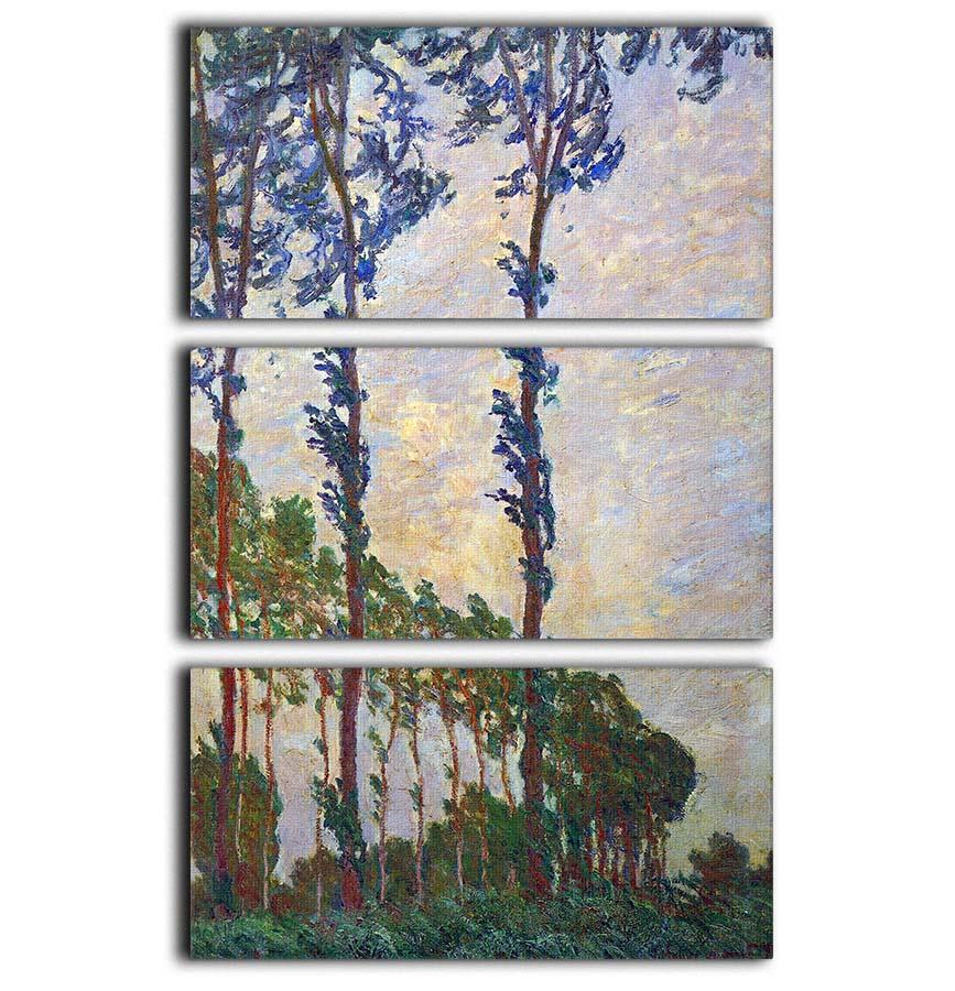 Poplar series wind by Monet 3 Split Panel Canvas Print - Canvas Art Rocks - 1