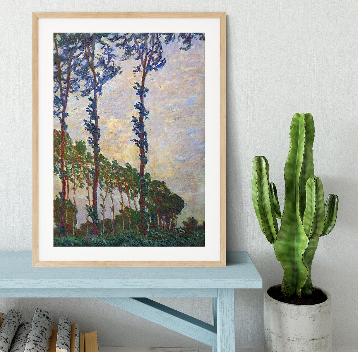 Poplar series wind by Monet Framed Print - Canvas Art Rocks - 3