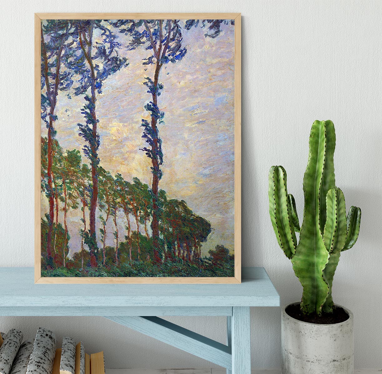 Poplar series wind by Monet Framed Print - Canvas Art Rocks - 4