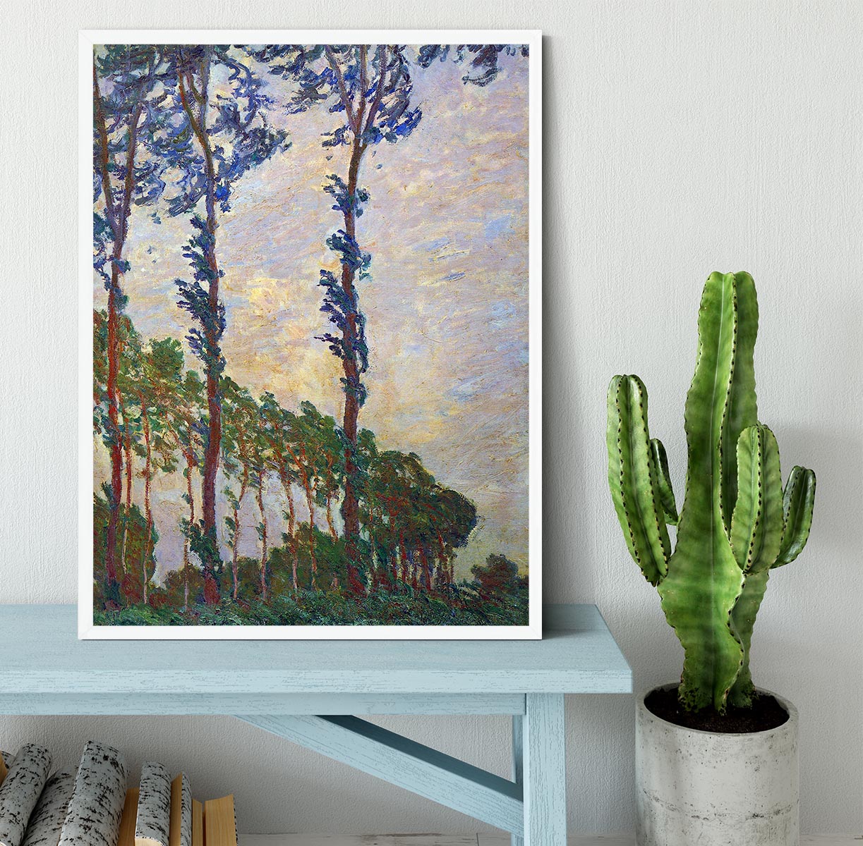 Poplar series wind by Monet Framed Print - Canvas Art Rocks -6