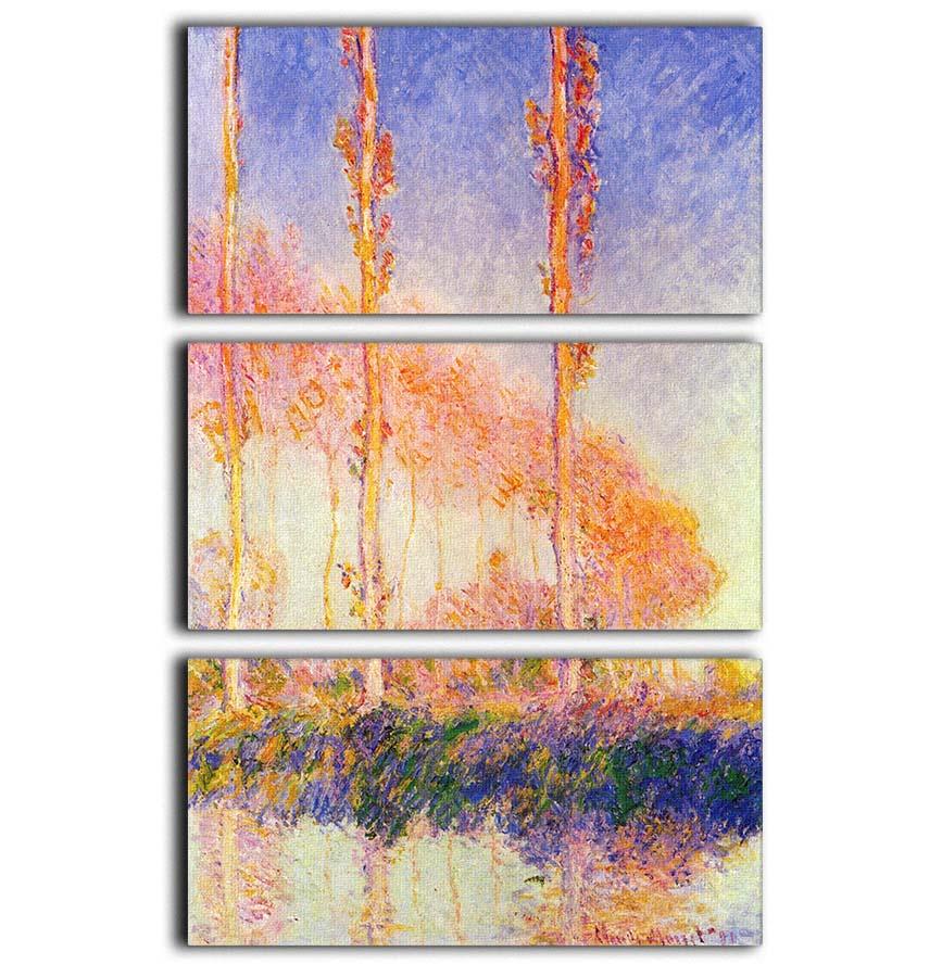 Poplars 2 by Monet 3 Split Panel Canvas Print - Canvas Art Rocks - 1