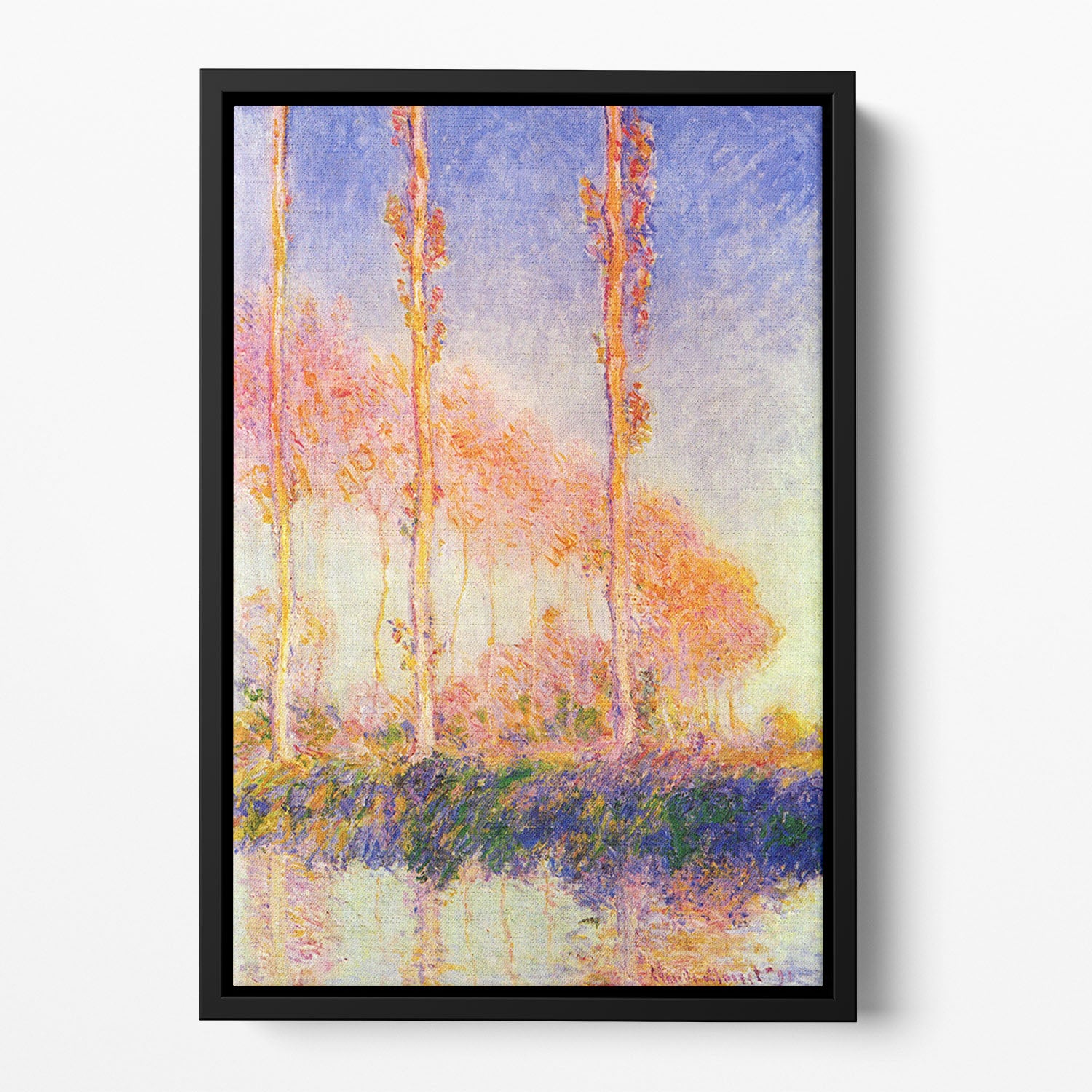 Poplars 2 by Monet Floating Framed Canvas