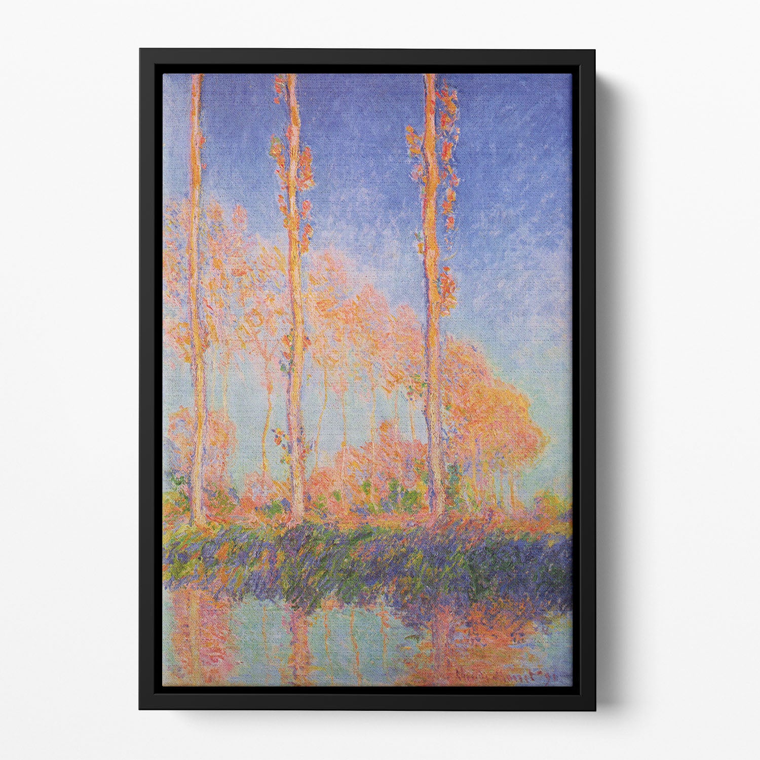 Poplars at Philadelphia by Monet Floating Framed Canvas