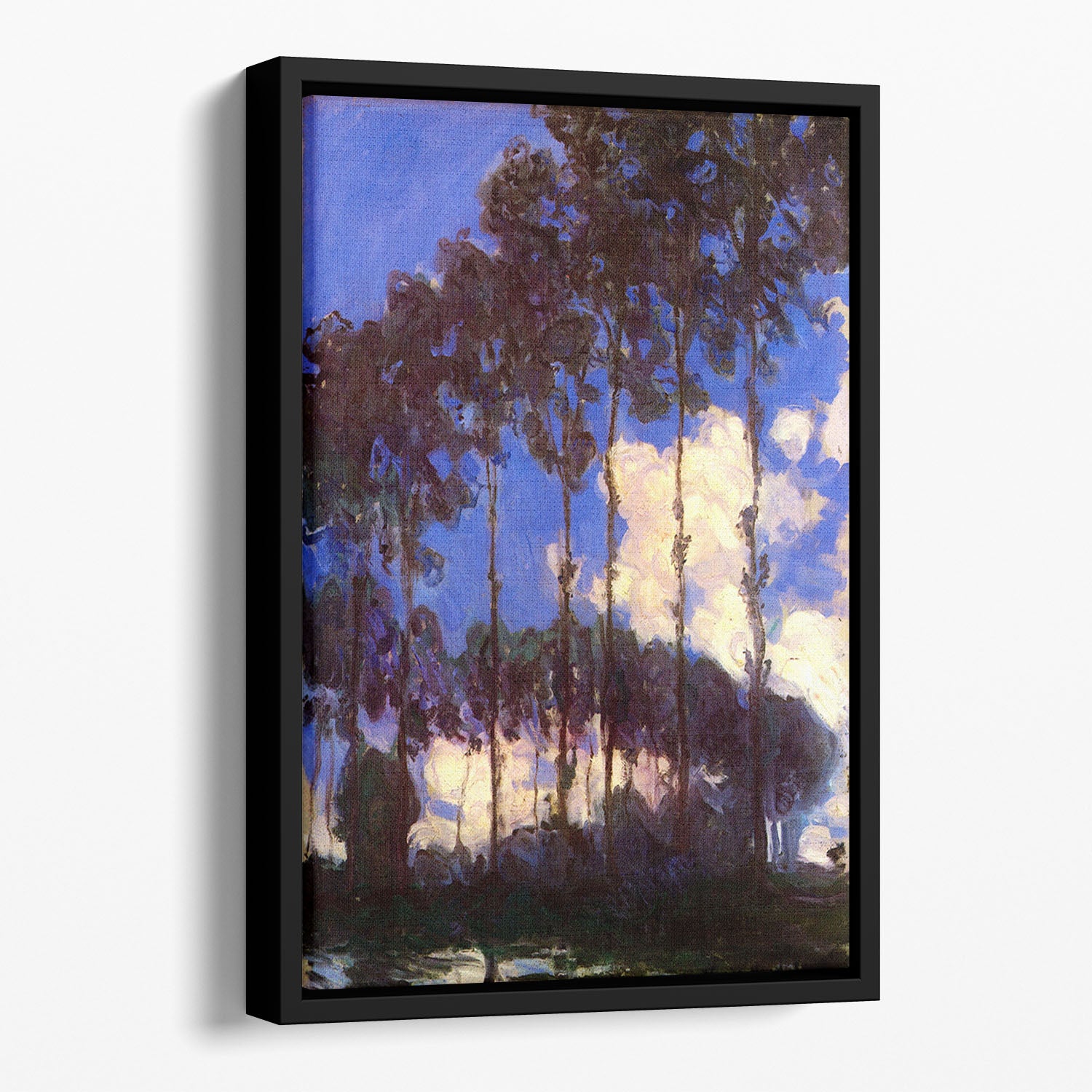 Poplars at the Epte by Monet Floating Framed Canvas