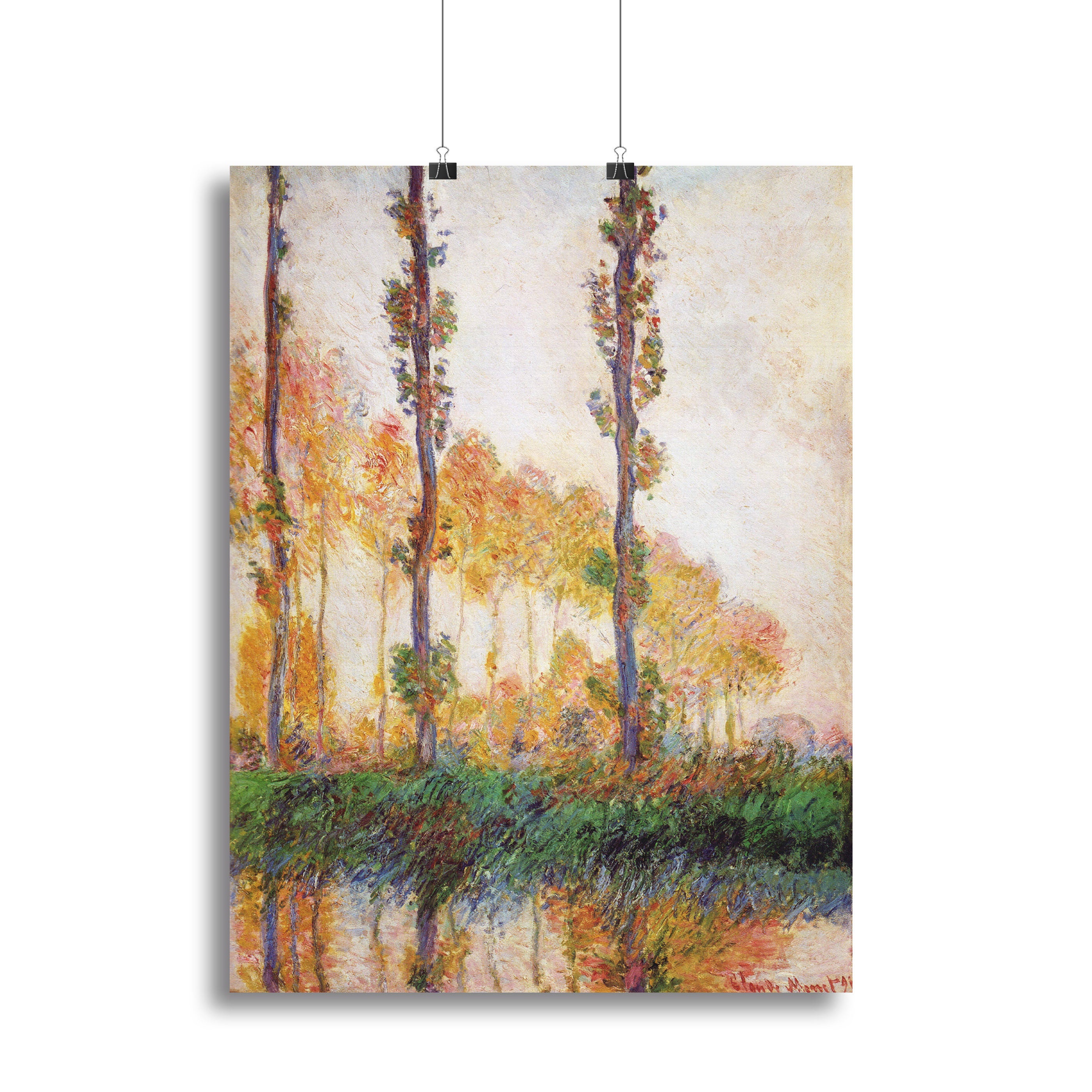 Poplars in Autumn 2 by Monet Canvas Print or Poster - Canvas Art Rocks - 2