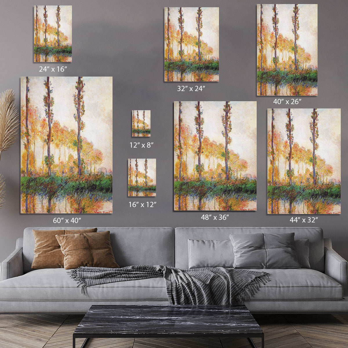 Poplars in Autumn 2 by Monet Canvas Print or Poster - Canvas Art Rocks - 7