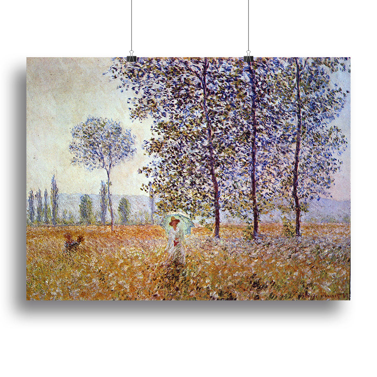 Poplars in the sunlight by Monet Canvas Print or Poster - Canvas Art Rocks - 2
